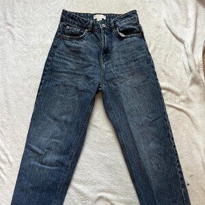 Dark Wash High Rise Straight Leg Jeans